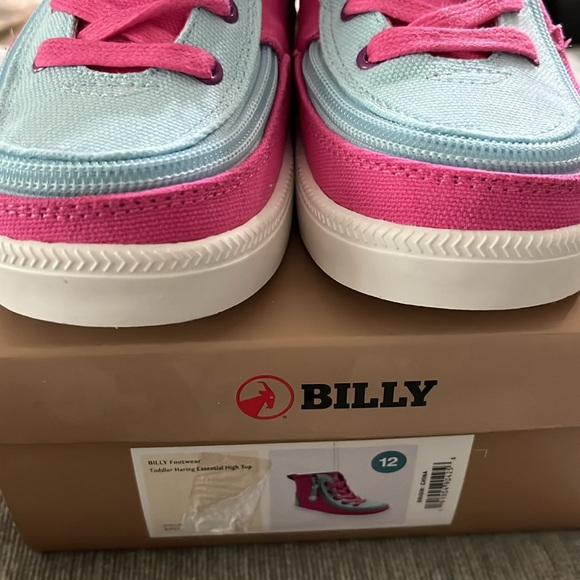 Billy Footwear Toddler Haring Essential High Top Pink/Blue Zipper Sneakers Sz 12 - Picture 2 of 6